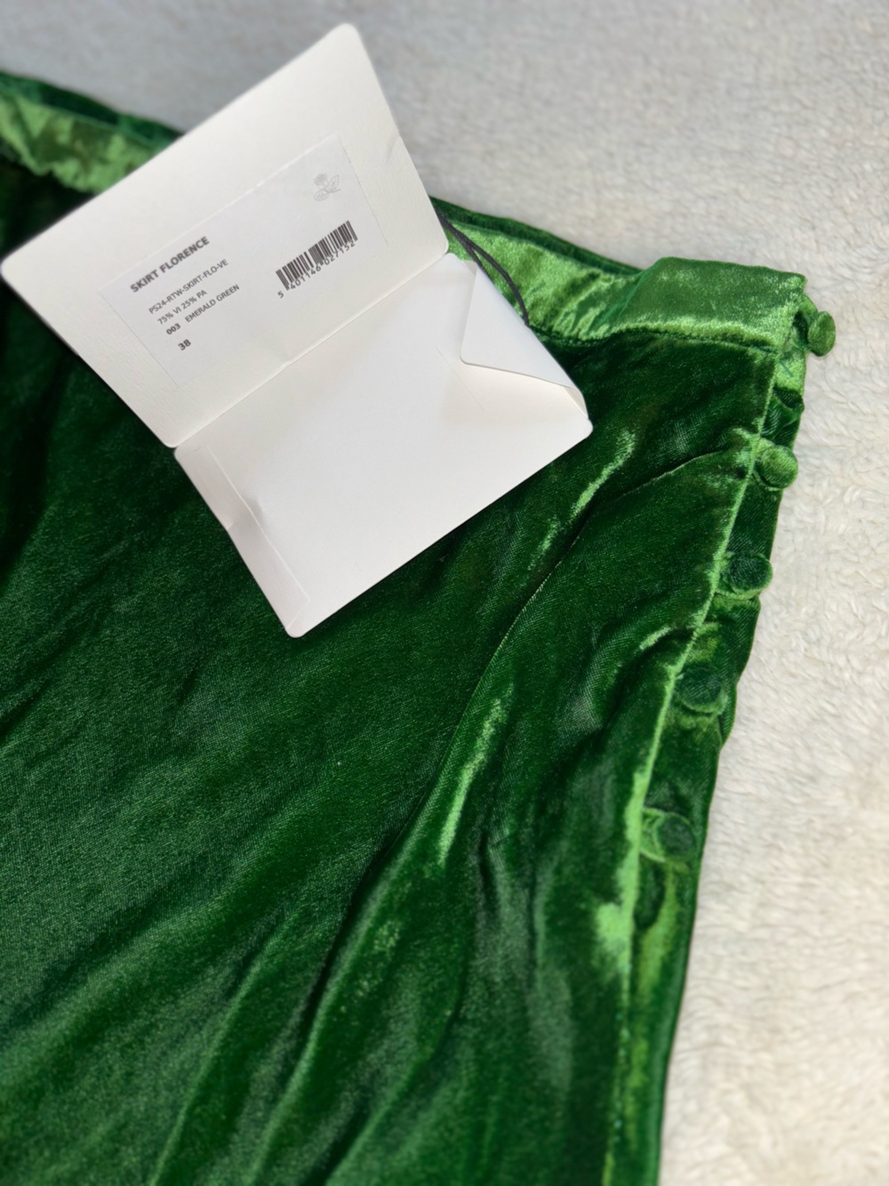 Bernadette Emerald Green Velvet Maxi Skirt Florence - Picture 4 of 7
